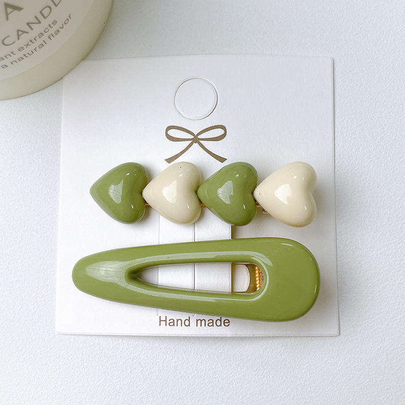 Korean Fashion 6.8 Cm Girls Metal Heart Shaped Hair Clips