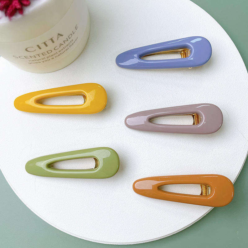 Korean Fashion 6.8 Cm Girls Metal Heart Shaped Hair Clips