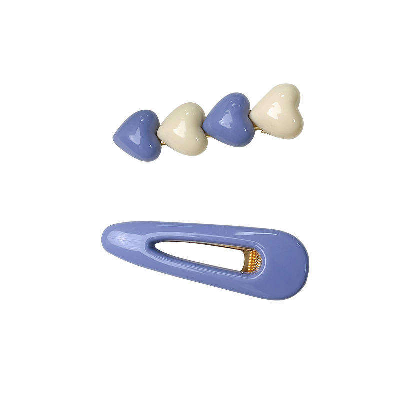 Korean Fashion 6.8 Cm Girls Metal Heart Shaped Hair Clips