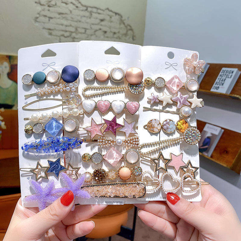 Wholesale Korean Style Pearl Rhinestone Metal Hair Clip