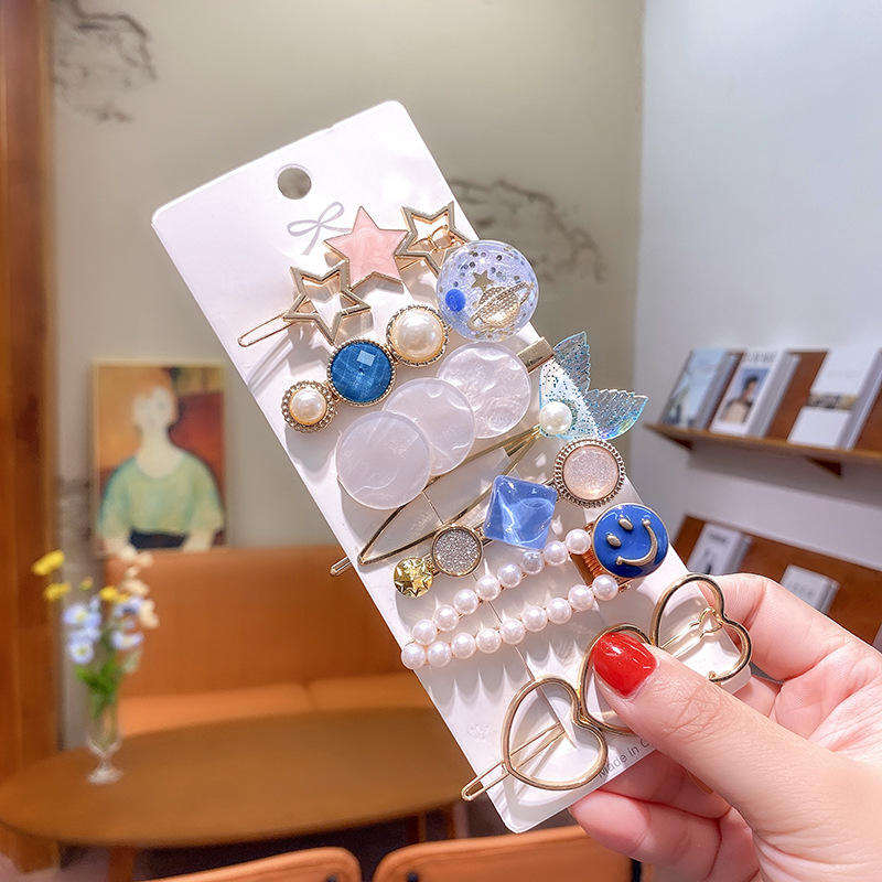 Wholesale Korean Style Pearl Rhinestone Metal Hair Clip