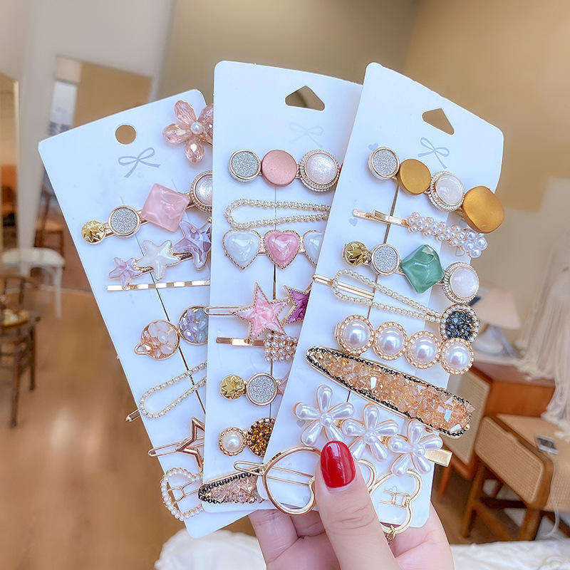 Wholesale Korean Style Pearl Rhinestone Metal Hair Clip