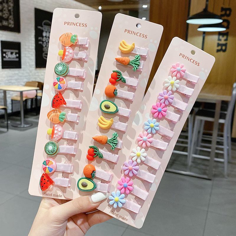 Hot Selling Children's Hairpin  Flower Baby  Fashion Colorful Fruit Hair Clips
