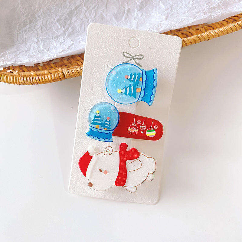 New Style Eve Christmas Hairpin Santa Claus Christmas Tree Bears hair clips