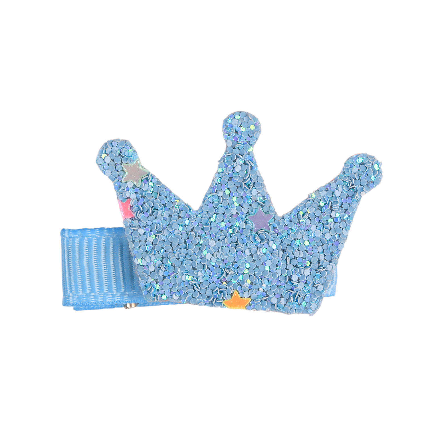 Hot Ins Design Children's Crown Princess Glitter Leather Kids's Hair Clip