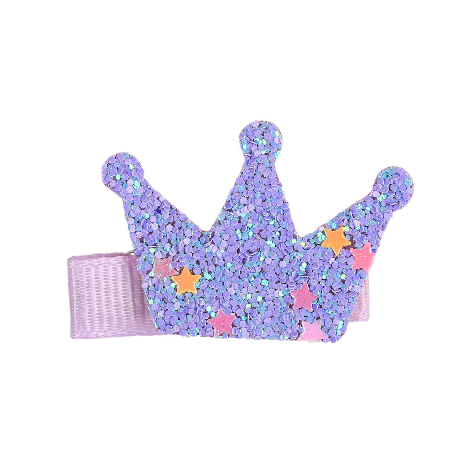 Hot Ins Design Children's Crown Princess Glitter Leather Kids's Hair Clip