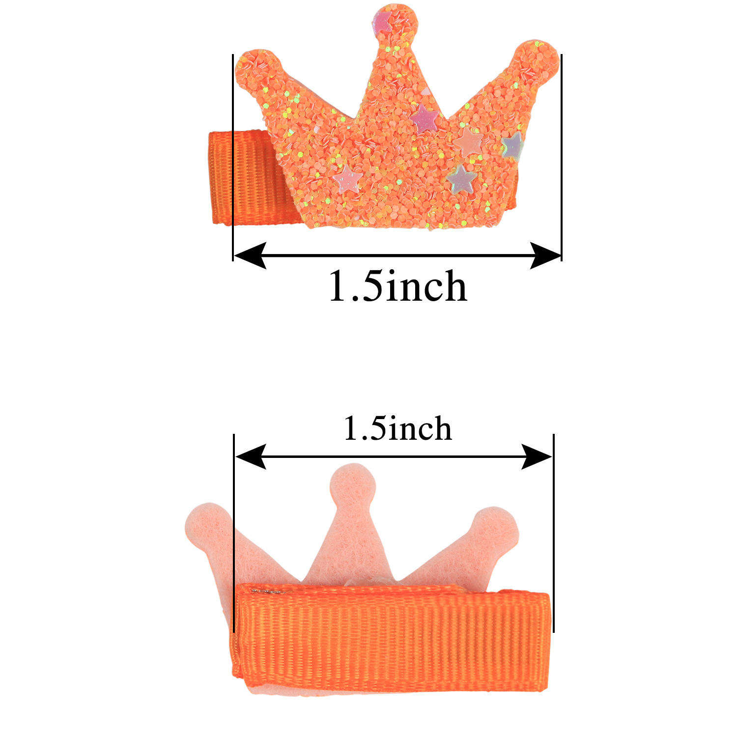 Hot Ins Design Children's Crown Princess Glitter Leather Kids's Hair Clip