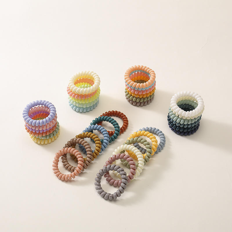 Muliti Color Phone Cord Hair Ties Wholesale Hair Coil Bands