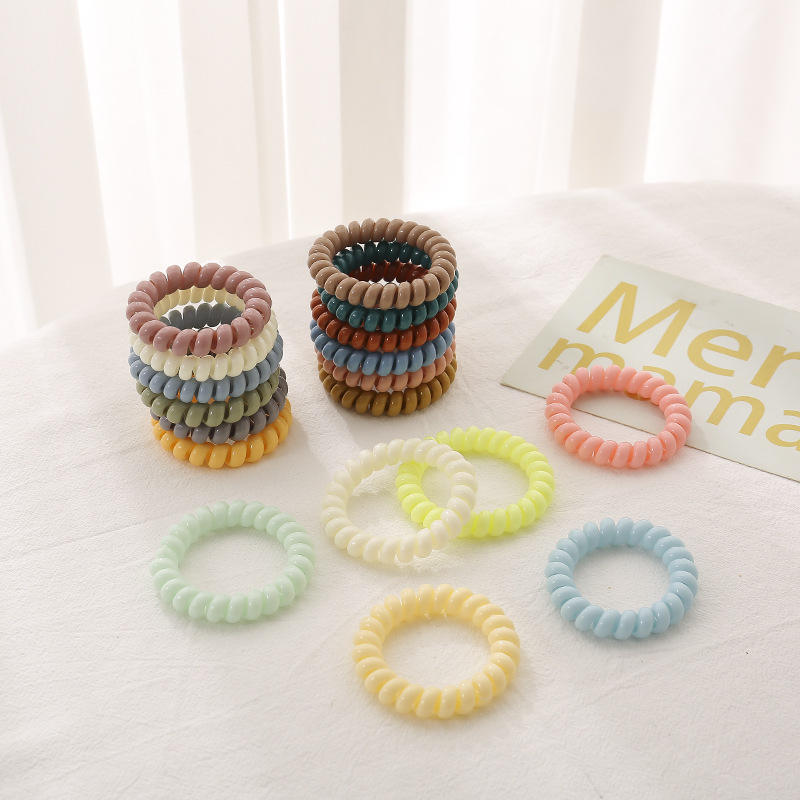 Muliti Color Phone Cord Hair Ties Wholesale Hair Coil Bands