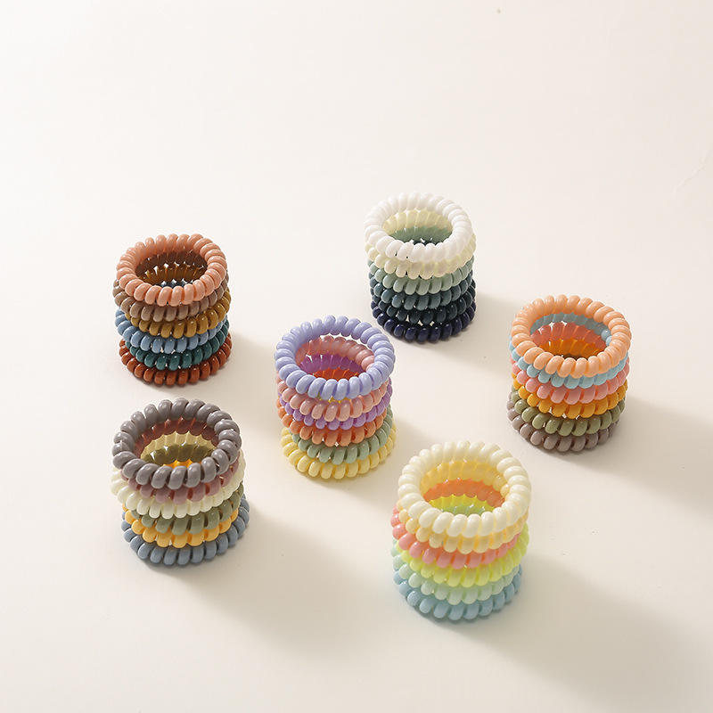 Muliti Color Phone Cord Hair Ties Wholesale Hair Coil Bands
