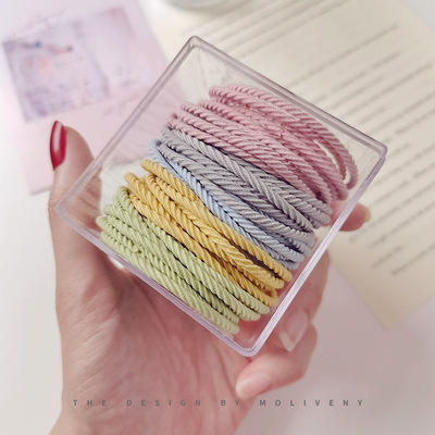 50Pcs/Set High Quality Elastic Hair Ties Hair Bands