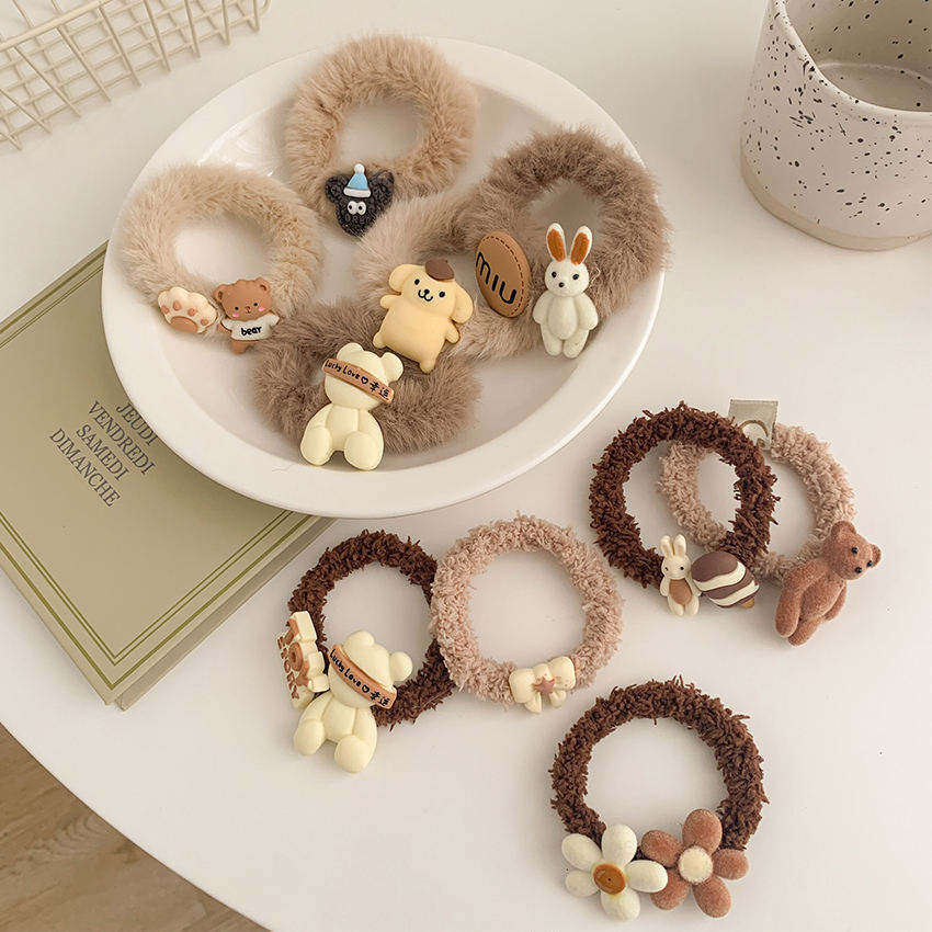 New Design 5pcs/set High Quality Hair Elastic Rubber Bands Cute Bear