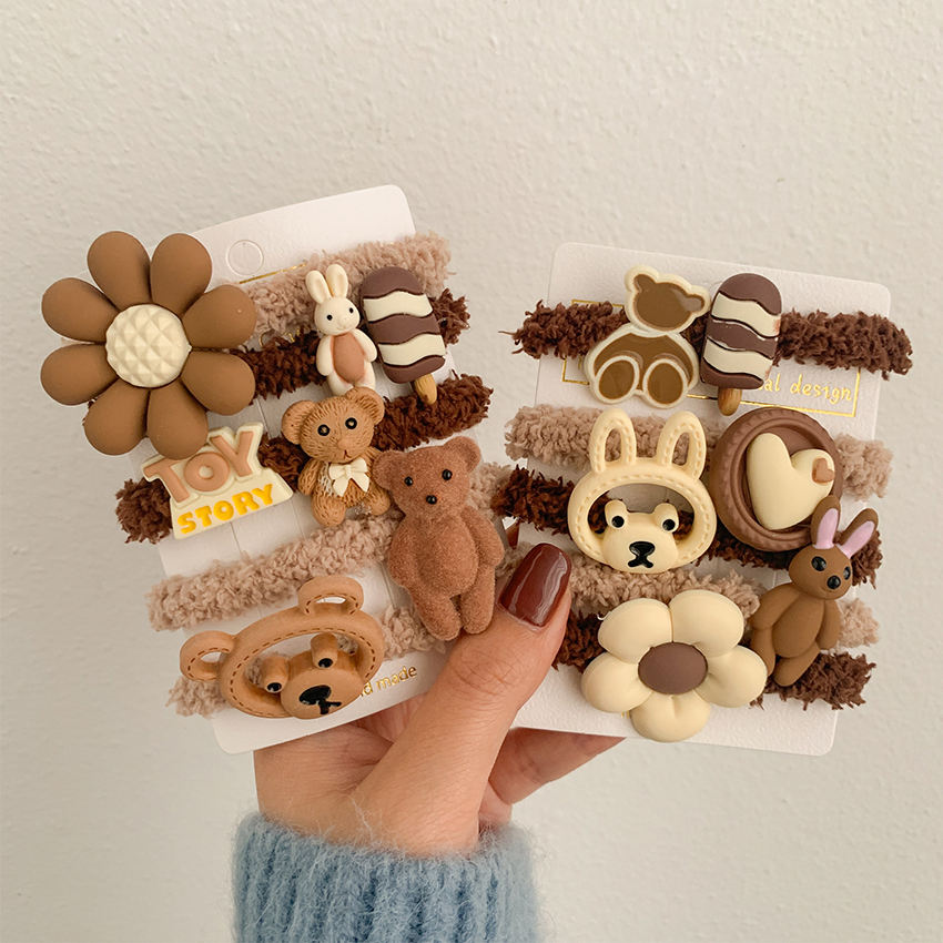 New Design 5pcs/set High Quality Hair Elastic Rubber Bands Cute Bear