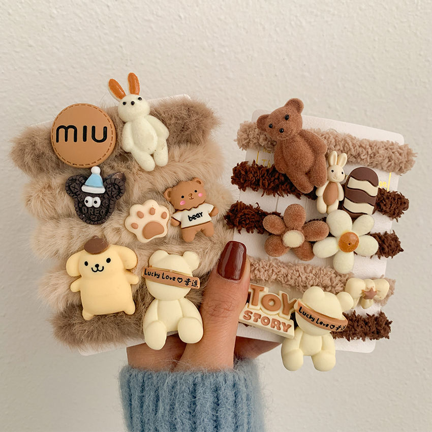 New Design 5pcs/set High Quality Hair Elastic Rubber Bands Cute Bear