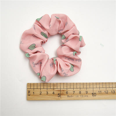Good Quality  Pink Scrunchies 9 cm Personalized Design Hair Scrunchies