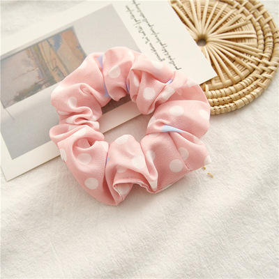Good Quality  Pink Scrunchies 9 cm Personalized Design Hair Scrunchies