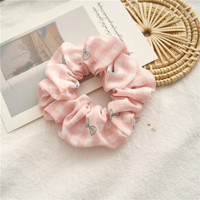 Good Quality  Pink Scrunchies 9 cm Personalized Design Hair Scrunchies