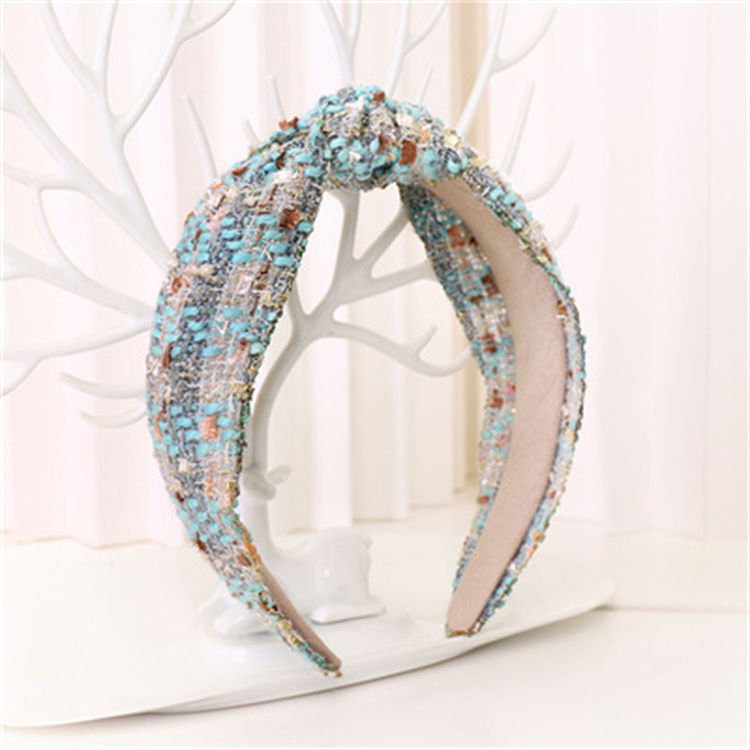Korean Tie Silk Print Bandana Girl Accessory Pearl Elastic Hair Band