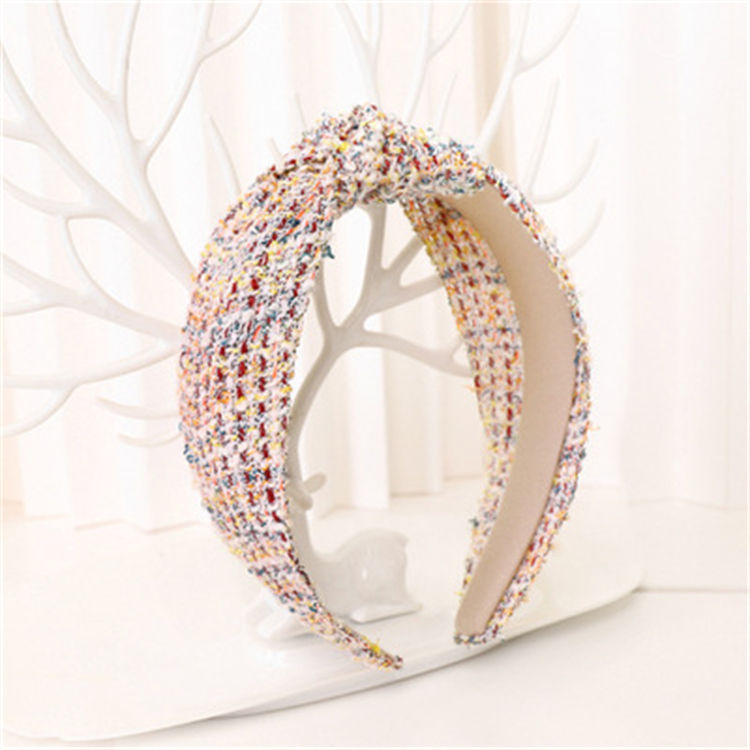 Korean Tie Silk Print Bandana Girl Accessory Pearl Elastic Hair Band