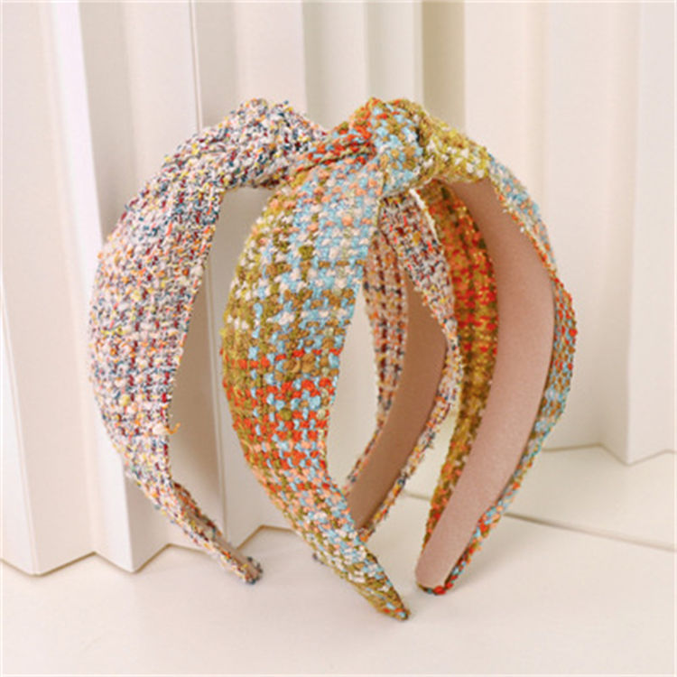 Korean Tie Silk Print Bandana Girl Accessory Pearl Elastic Hair Band
