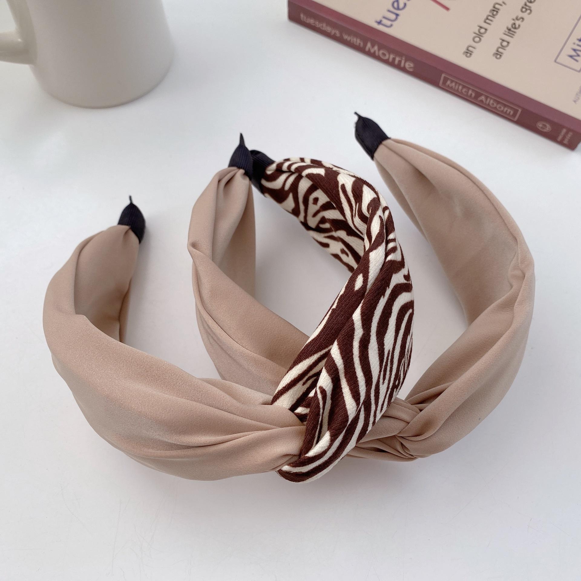 Female Zebra Print Hair Accessories Fashion Simple Wide Hairband