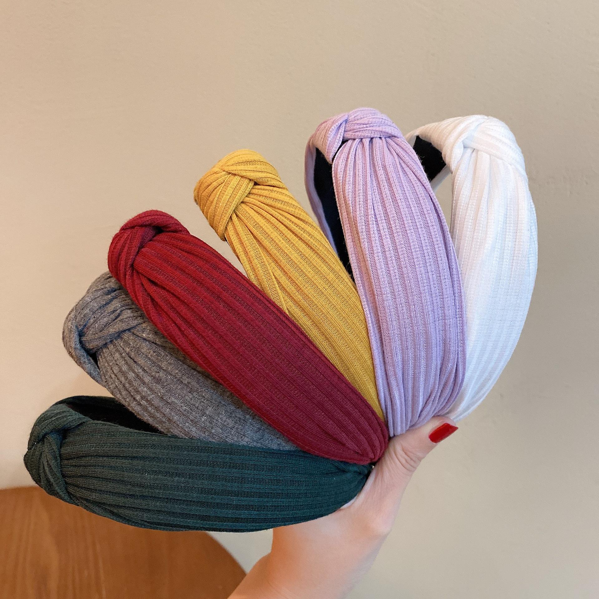 Trendy Korean Elegant Women Knotted Headbands Satin Bath Spa hair bands