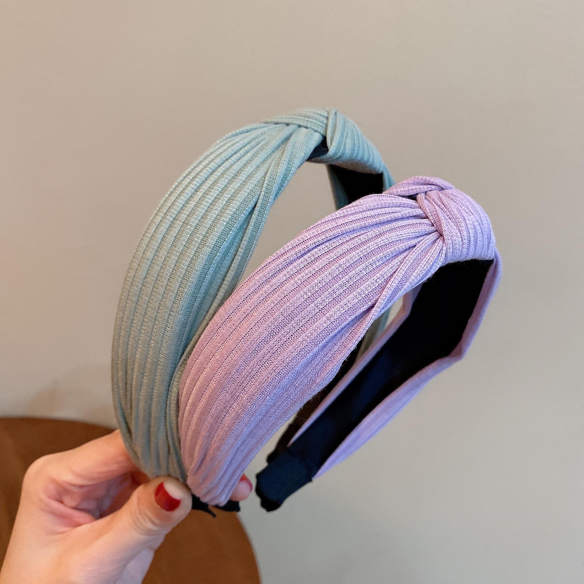 Trendy Korean Elegant Women Knotted Headbands Satin Bath Spa hair bands