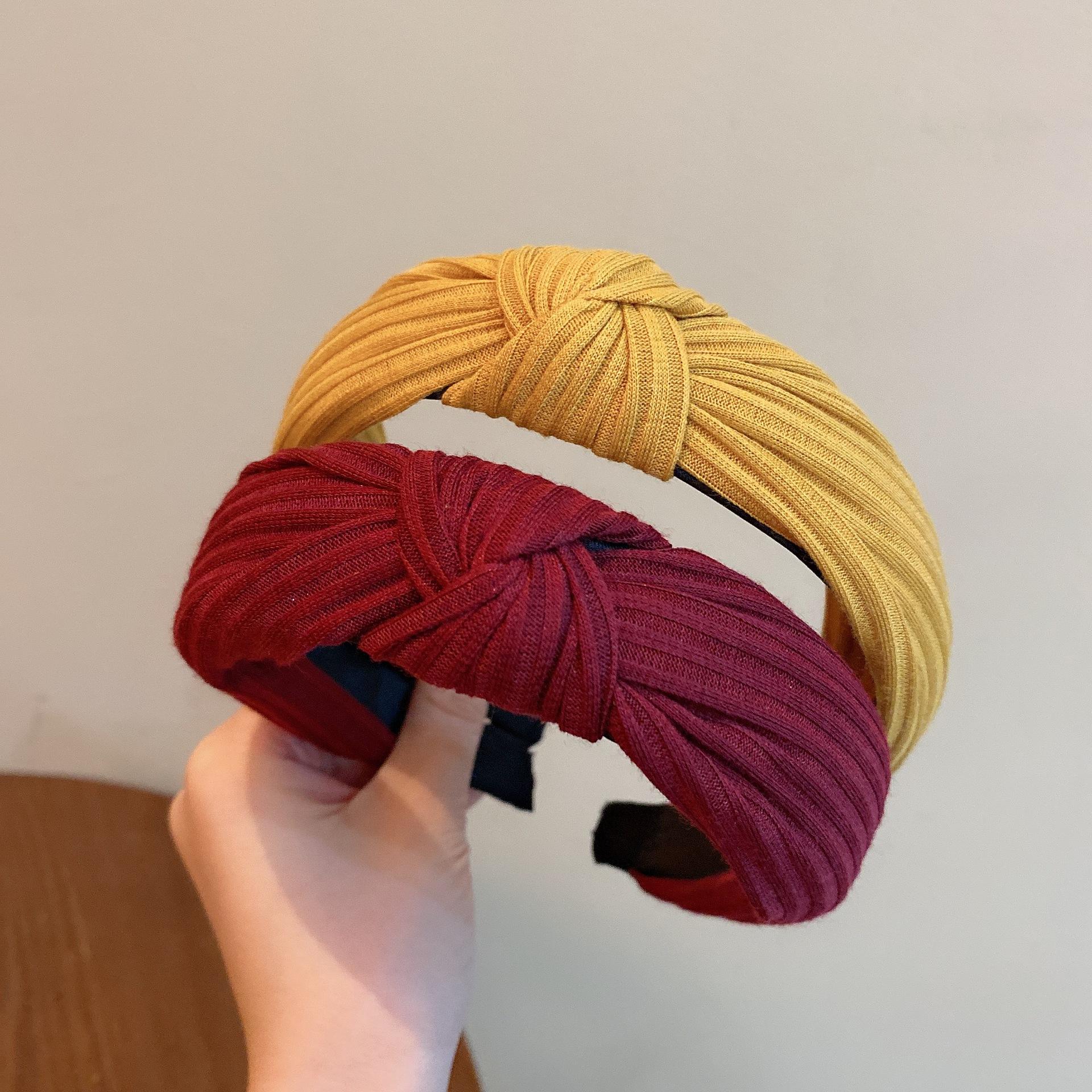 Trendy Korean Elegant Women Knotted Headbands Satin Bath Spa hair bands