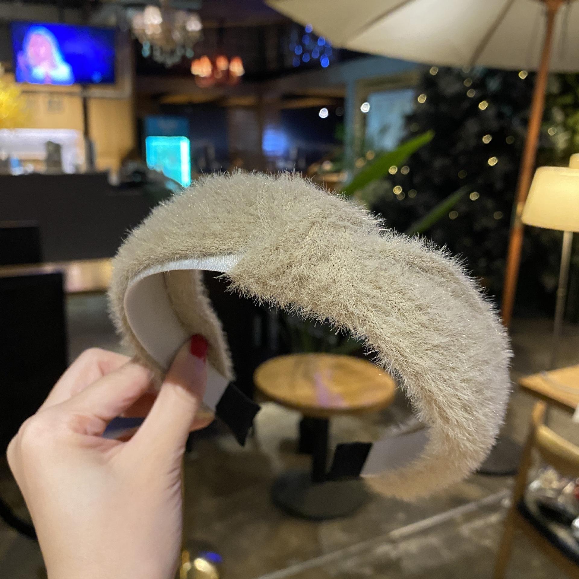 Wholesale Solid Color Fur Headband For Women