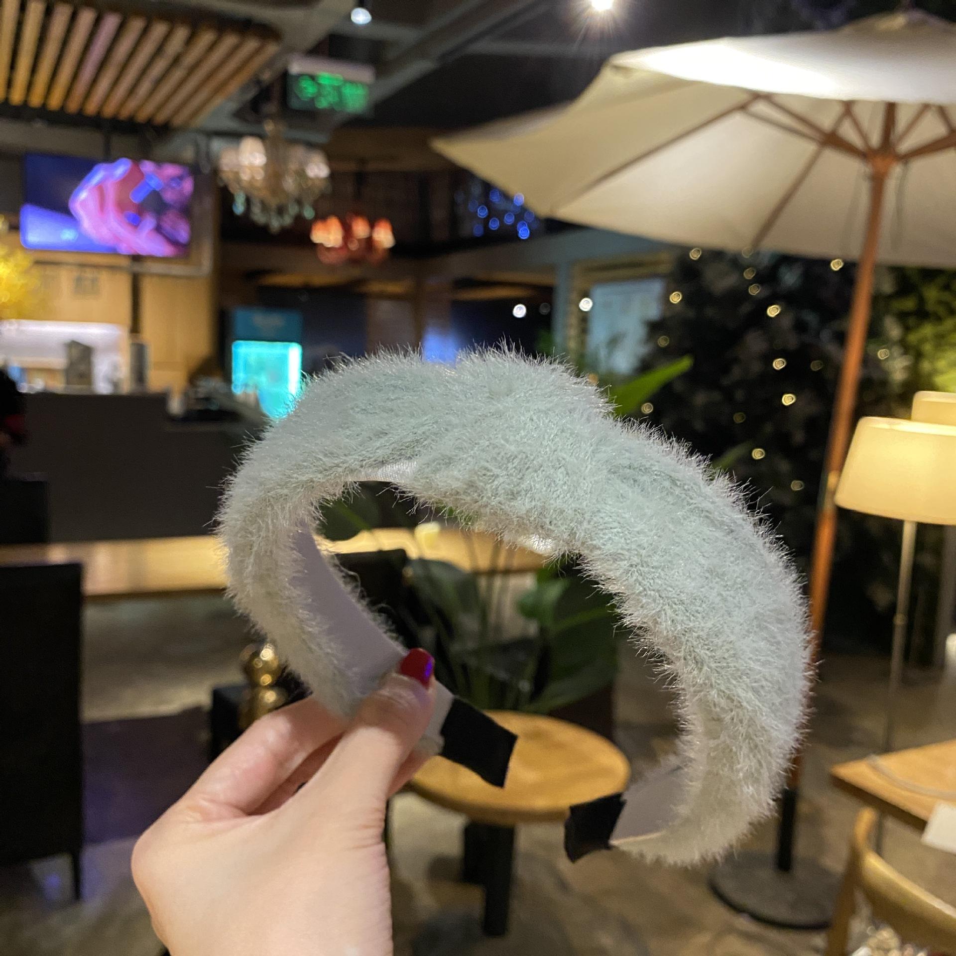 Wholesale Solid Color Fur Headband For Women