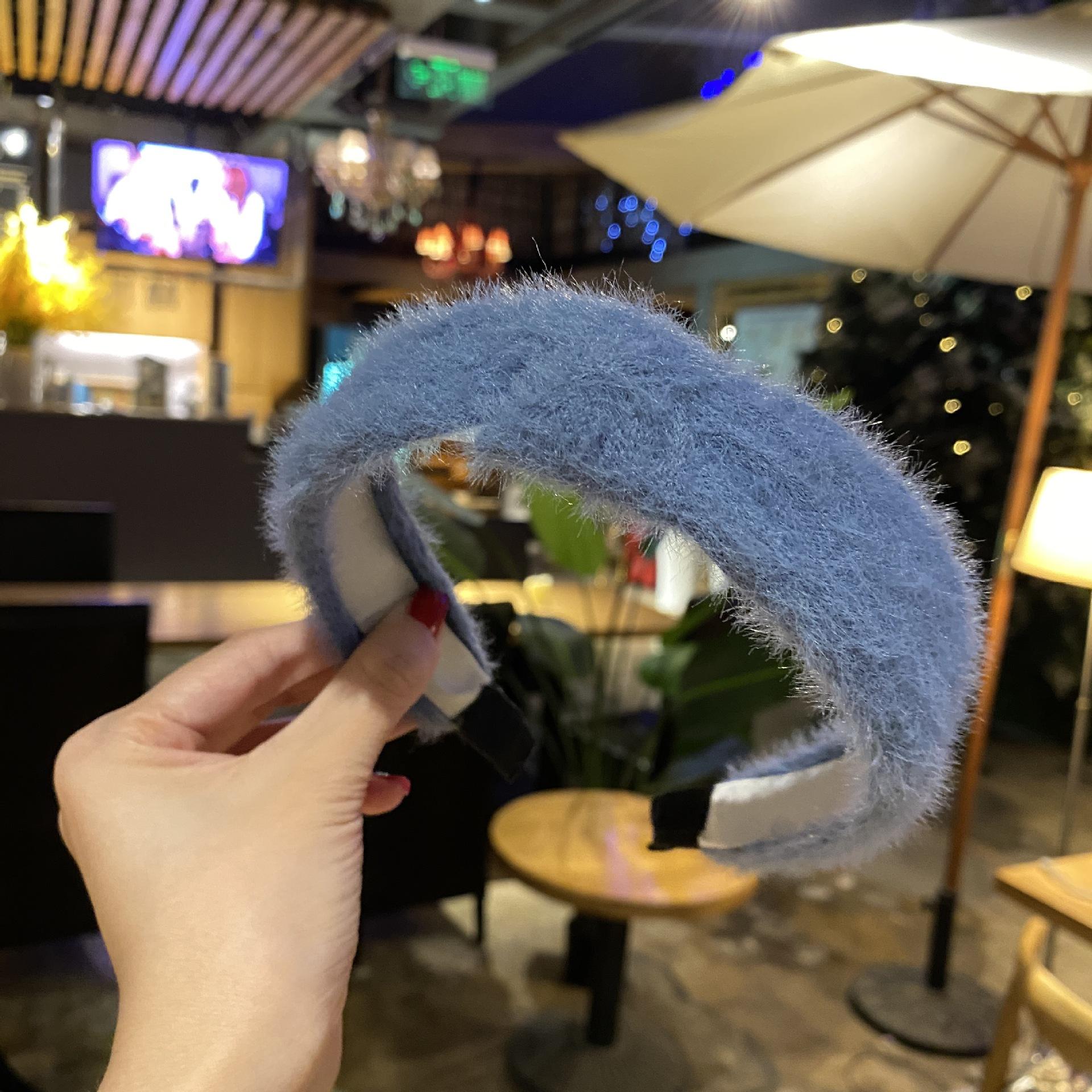 Wholesale Solid Color Fur Headband For Women