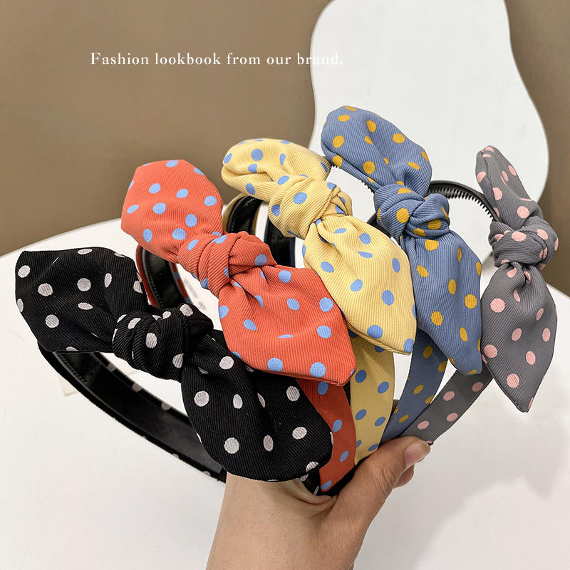 New Desgin High Quality Headband Multiple Choice Polka Dot Squares Letters Figures Alphabet Hairband