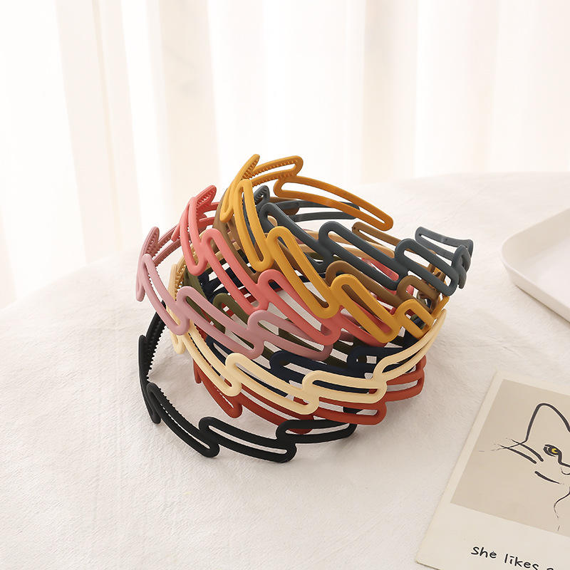 Fancy Hairband Serrated Headband Wave Toothed Frosted Non-slip Color Hair Hoop