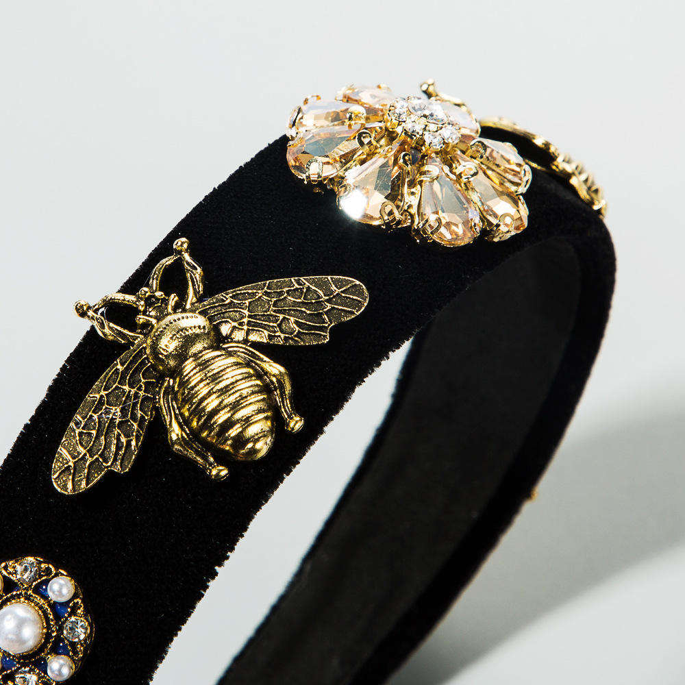 New Fashion 2023 Hairband Baroque Bee Shinning Luxury Crystal Hairbands