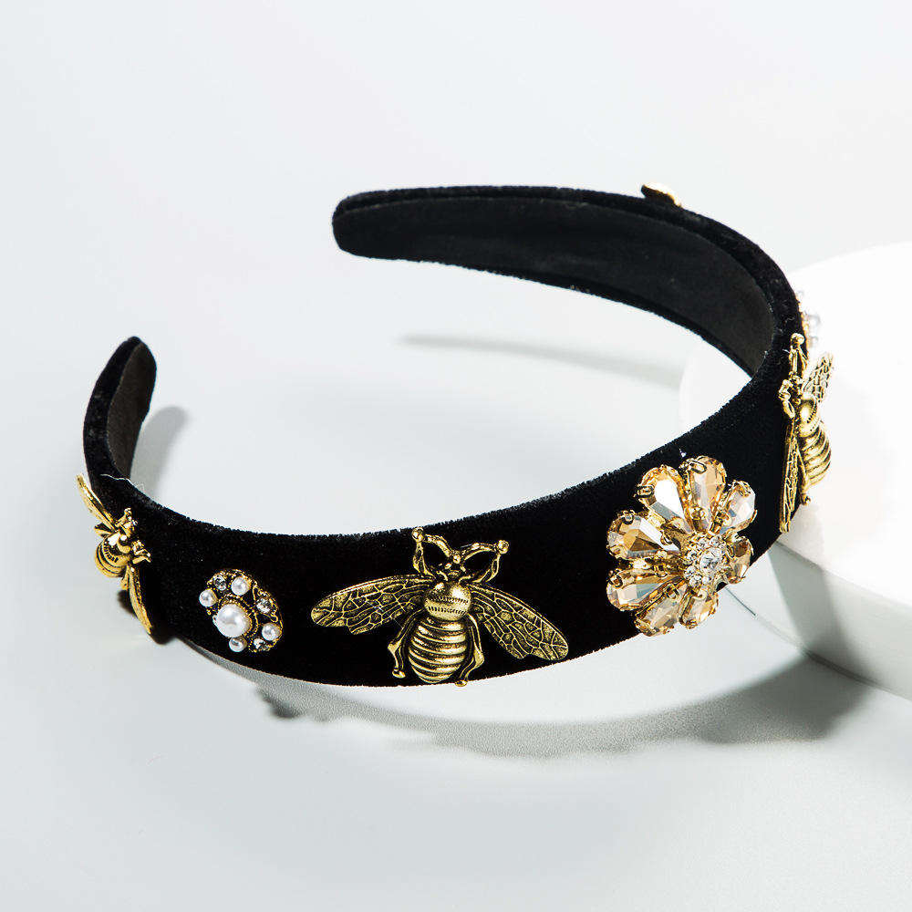 New Fashion 2023 Hairband Baroque Bee Shinning Luxury Crystal Hairbands