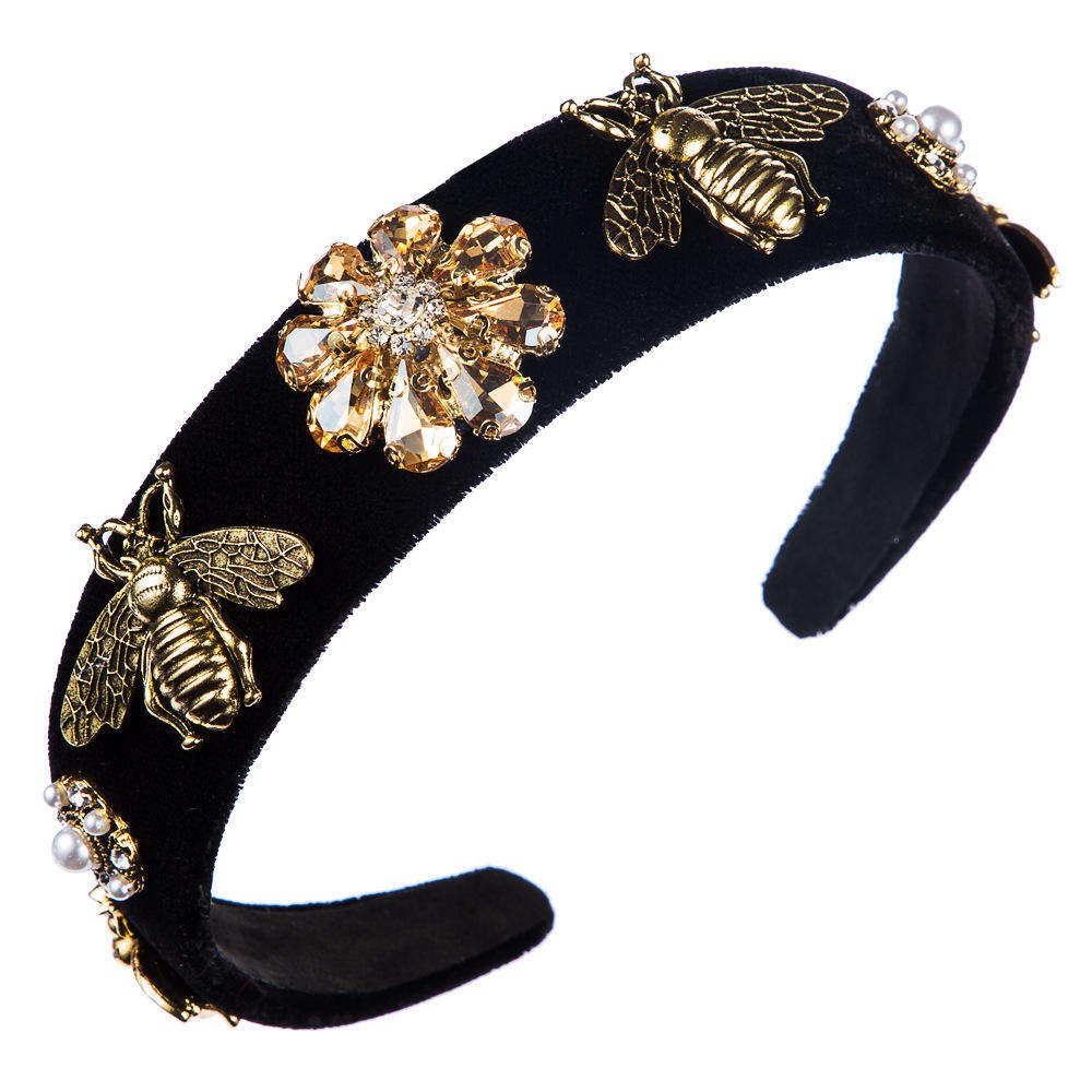 New Fashion 2023 Hairband Baroque Bee Shinning Luxury Crystal Hairbands